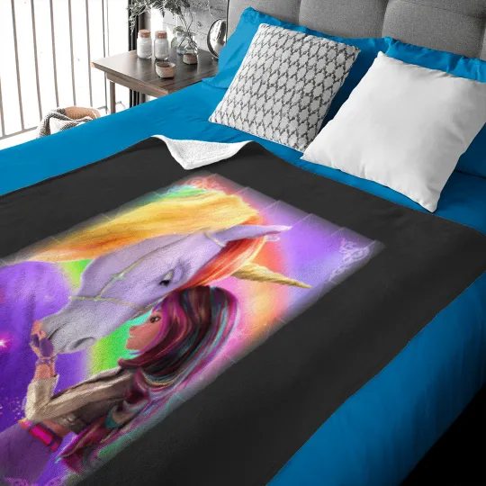 Discover Unicorn Academy Connection Graphic Logo Baby Blankets