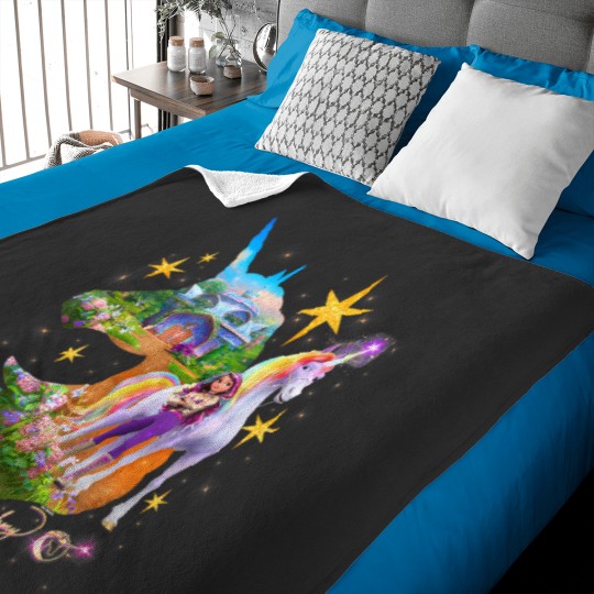 Discover Unicorn Academy Silhouette Sparkle Graphic Logo Baby Blankets
