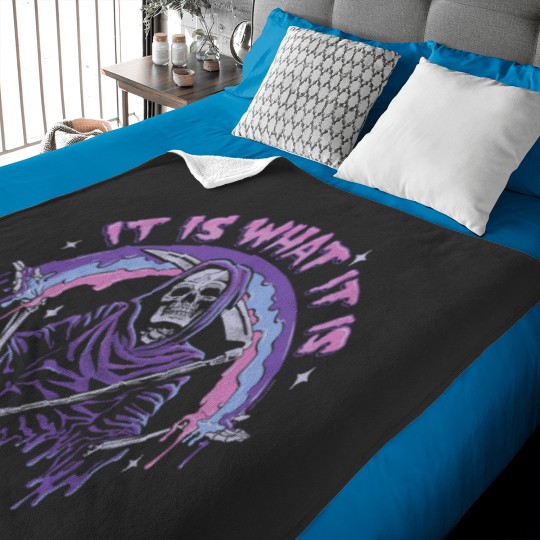 Discover Death ~ It Is What It Is ~ Pastel Goth Grim Reaper Drip Baby Blankets
