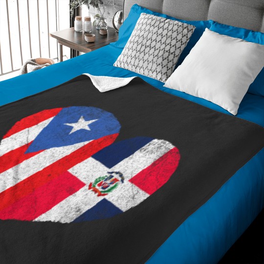 Discover half puerto rican half dominican flag heart dominirican Baby Blankets