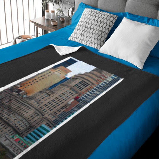 Discover Downtown Manhattan New York City Baseball ¾ Sleeve Baby Blankets