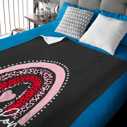Discover Teacher Job Leopard Rainbow Valentines Day Heart Teacher Counselor Baby Blankets