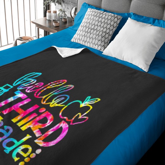 Discover Teacher Job Tie Dye Hello 3rd Grade Teacher Student Back To School Baby Blankets