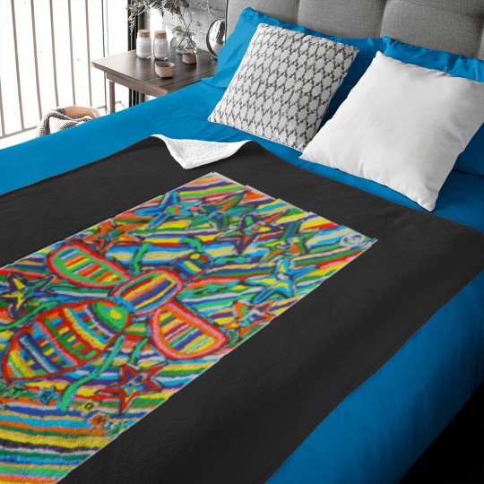 Discover Drawing Art Manchesteer bee Baseball ¾ Sleeve Baby Blankets
