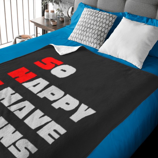Discover So Happy I have twins Bold Typography Baby Blankets