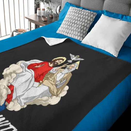 Discover Holy Trinity Father Son and Holy Spirit Catholic Baby Blankets
