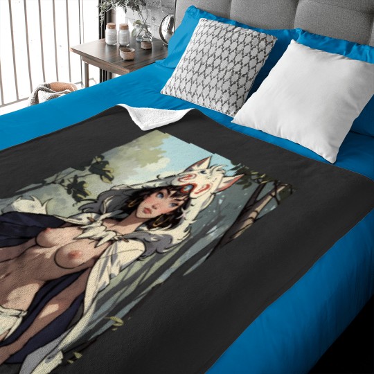 Discover Sexy busty princess Mononoke Topless - anime style Active Baby Blankets