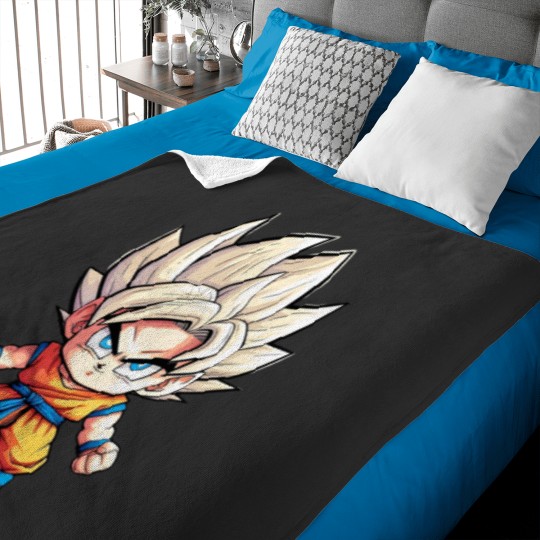 Discover Chibi Super Saiyan Goku Baby Blankets
