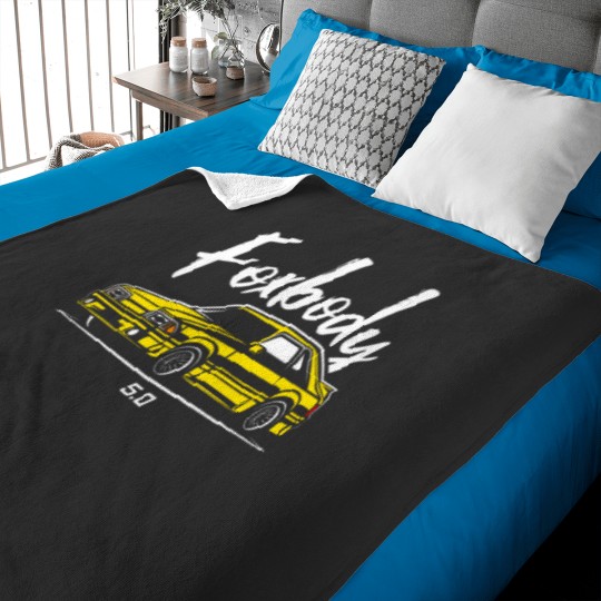 Discover Yellow Racing Fox Body Stang Baby Blankets