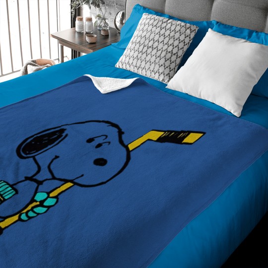 Discover Snoopy Ice Hockey Baby Blankets