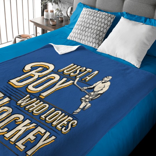 Discover Just A Boy Who Loves Hockey For Ice Hockey Players Baby Blankets