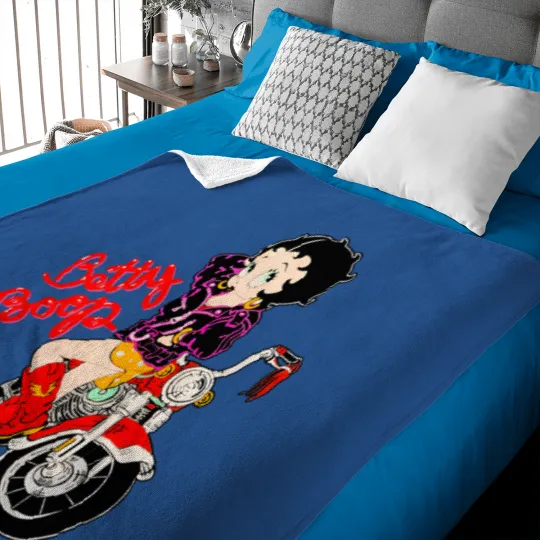 Discover Betty Boop Betty Boop Motorcycle Black Coffee funny Baby Blankets
