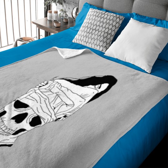 Discover LARGE TRIPLE SKULL GIRL Baby Blankets