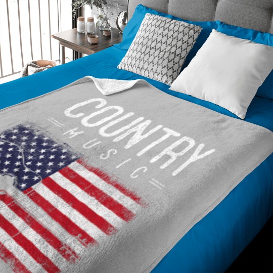 Discover Country Music Vintage Guitar American Flag 21 Baby Blankets