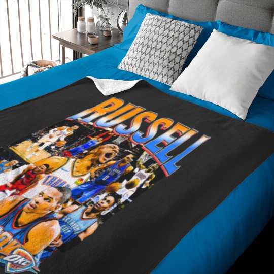 Discover Russell Westbrook OKC Vintage Baby Blankets, Russell Westbrook Fan Tees, Basketball Baby Blankets