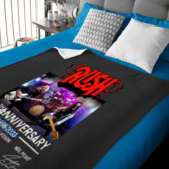 Discover New 55 Years RUSH Band 1968-2023 Signatures Baby Blankets