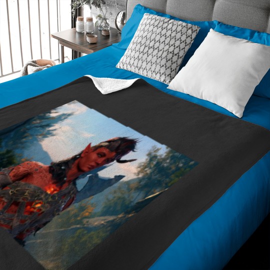 Discover Karlach the Tiefling Barbarian Adventurer Active Baby Blankets