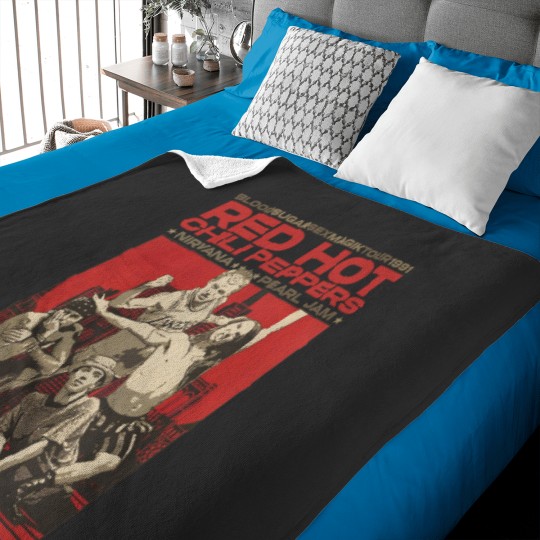 Discover Vintage RHCP Tour 1991 Baby Blankets, Red Hot Chili Peppers Rock Band 2023 Baby Blankets