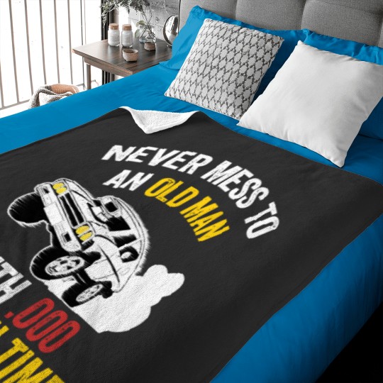 Discover Funny Drag Racing Never Mess With An Old Man Baby Blankets