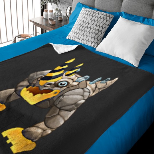 Discover My Singing Monsters character T-Rox Baby Blankets
