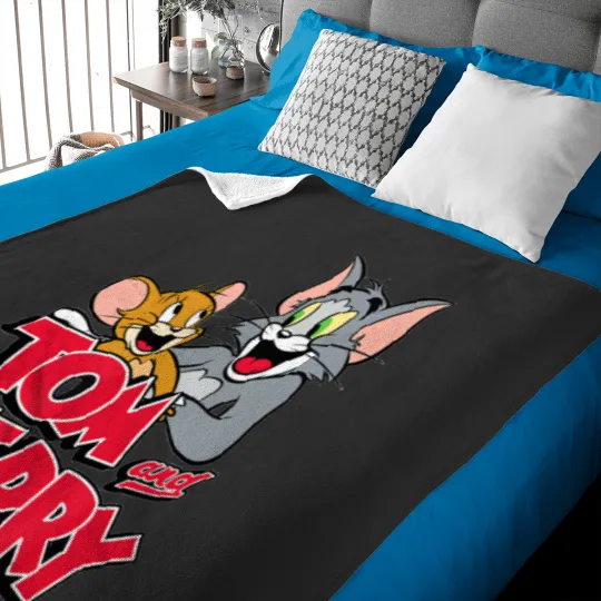 Discover tom and jerry happy classic logo Baby Blankets