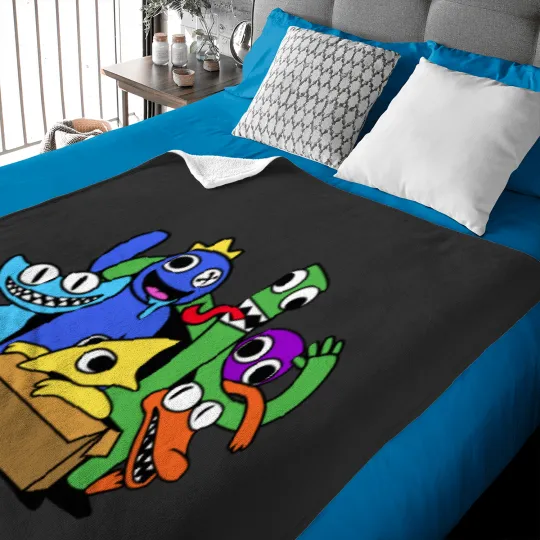 Discover Rainbow Friends Chapter Two with Cyan and Yellow1 Baby Blankets
