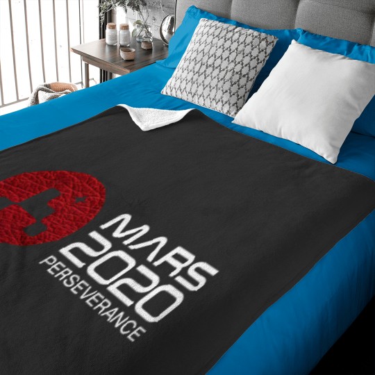 Discover Mars 2020 Perseverance - Space Red Leather Galaxy - Black - Mars 2020 Mission Patch - Baby Blankets