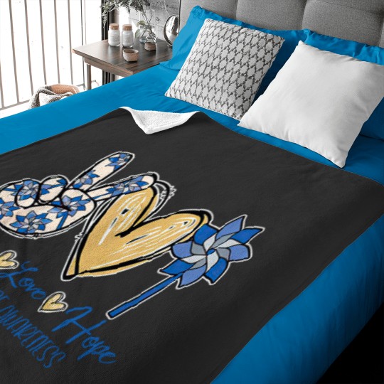 Discover Peace Love Hope Baby Blankets, Child Abuse Awareness Baby Blankets