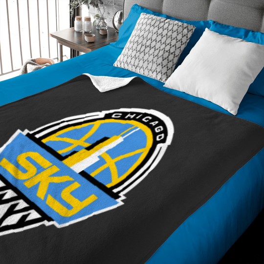 Discover My love Chicago Skies Basketball Baby Blankets