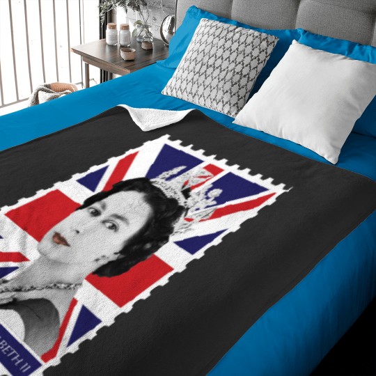 Discover Queen Elizabeth II Stamp_ Union Jack Baby Blankets