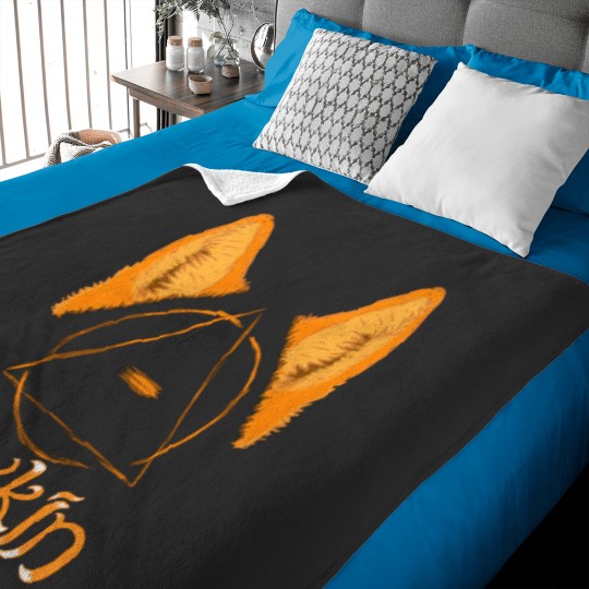 Discover Foxkin therian theta-delta with fox ears Sticker Baby Blankets