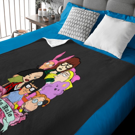 Discover Rule the Cool: 90's Girls Rule Cartoon Baby Blankets
