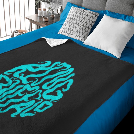Discover King Buffalo, black and blue Baby Blankets