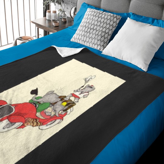 Discover Babar in a car Baby Blankets