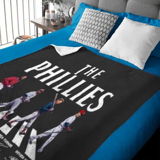 Discover SALE!!! Phillies Walking Abbey Road Signatures Baseball 2023 Signatures Baby Blankets