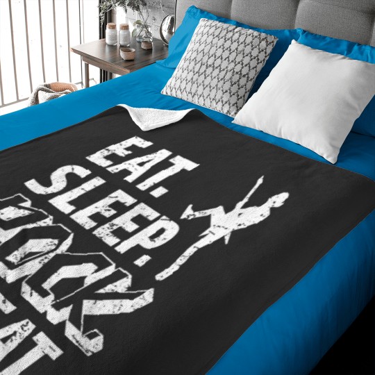 Discover Eat Sleep Rock Repeat Metal Music Rocker Headbanger Baby Blankets