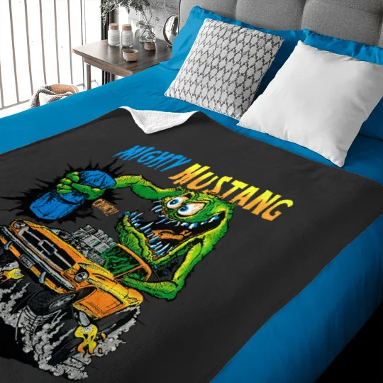Discover ED ROTH RAT FINK ORIGINAL MIGHTY MUSTANG BLACK Baby Blankets