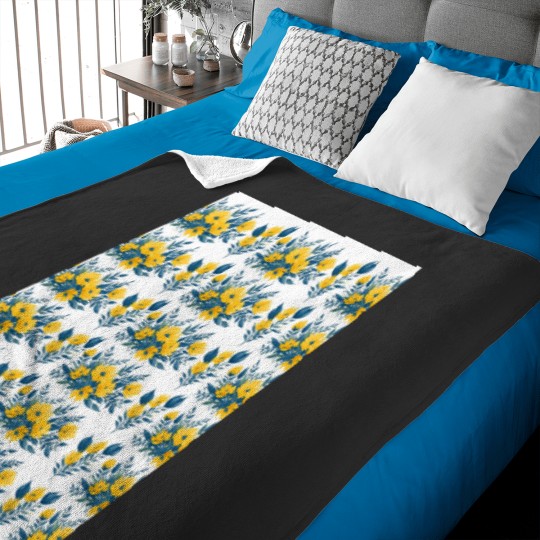 Discover Yellow floral watercolor vector, white background Graphic Baby Blankets
