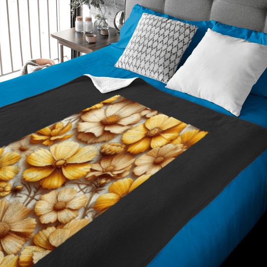 Discover Vibrant Yellow Cosmos Flowers Add a Splash of Sunshine to Your Space Classic Baby Blankets