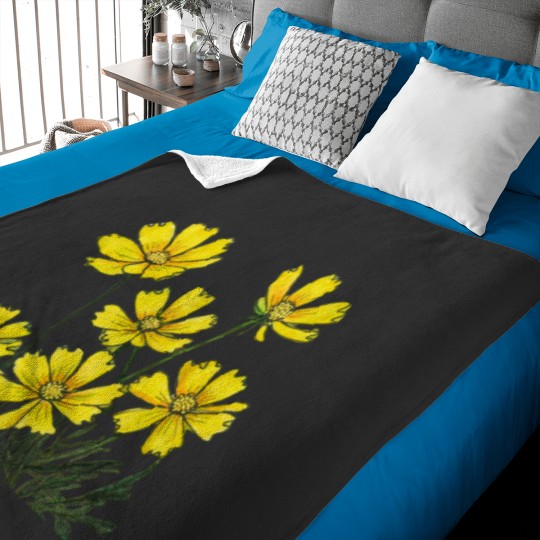 Discover Golden Cosmos Bloom Classic Baby Blankets