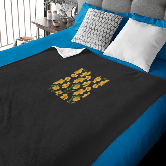 Discover Yellow to Orange Flowers Classic Baby Blankets
