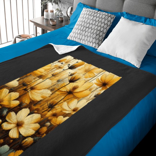 Discover Vibrant Yellow Cosmos Flowers Add a Splash of Sunshine to Your Space Classic Baby Blankets