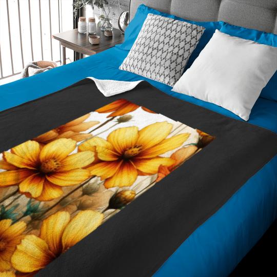 Discover Vibrant Yellow Cosmos Flowers Add a Splash of Sunshine to Your Space Classic Baby Blankets