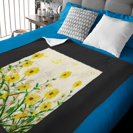 Discover Yellow Wildflowers Classic Baby Blankets