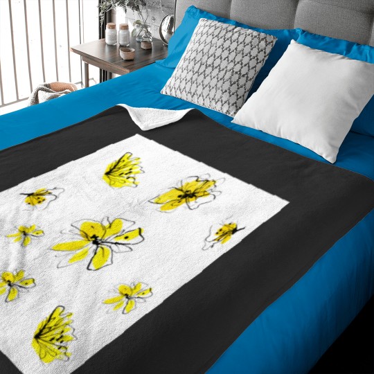 Discover YELLOW FLOWERS Classic Baby Blankets