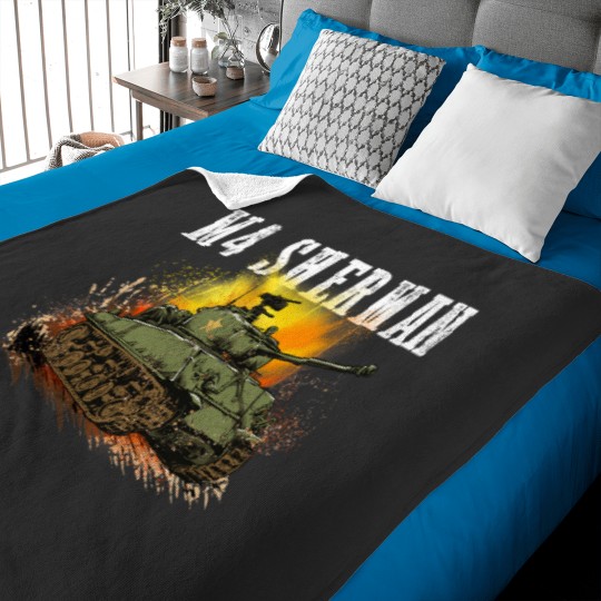 Discover M4 Sherman the WW2 Tank a WWII armys Tank for Military Boys Baby Blankets