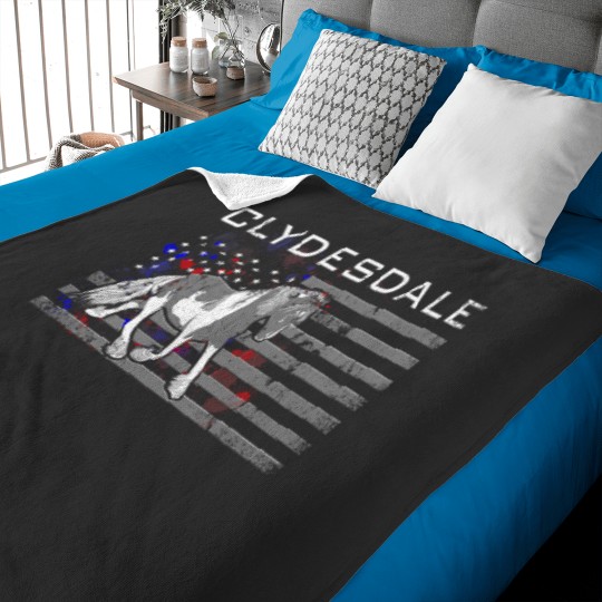 Discover Clydesdale Horse US American Flag Baby Blankets