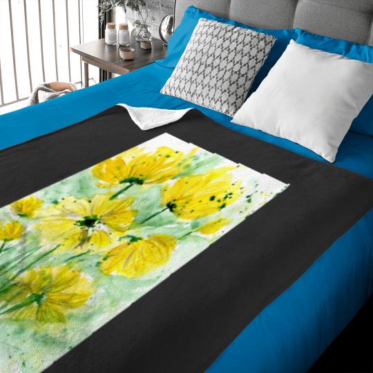 Discover Colorful watercolor peony flowers and leaves Long Baby Blankets