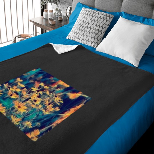 Discover Yellow Flowers Premium Scoop Baby Blankets