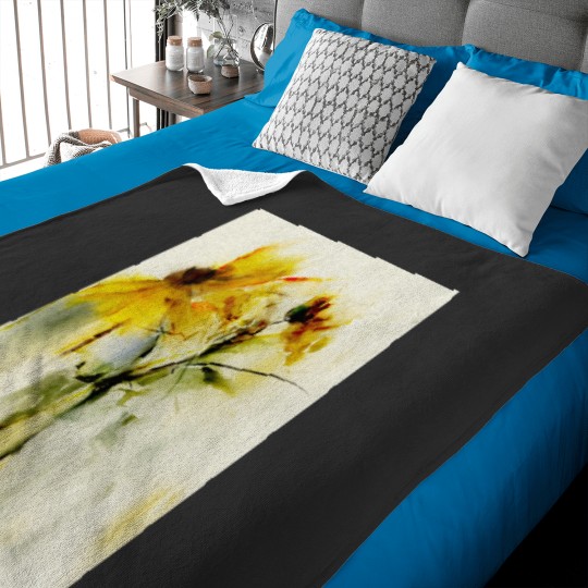 Discover Yellow floral. Graphic Baby Blankets